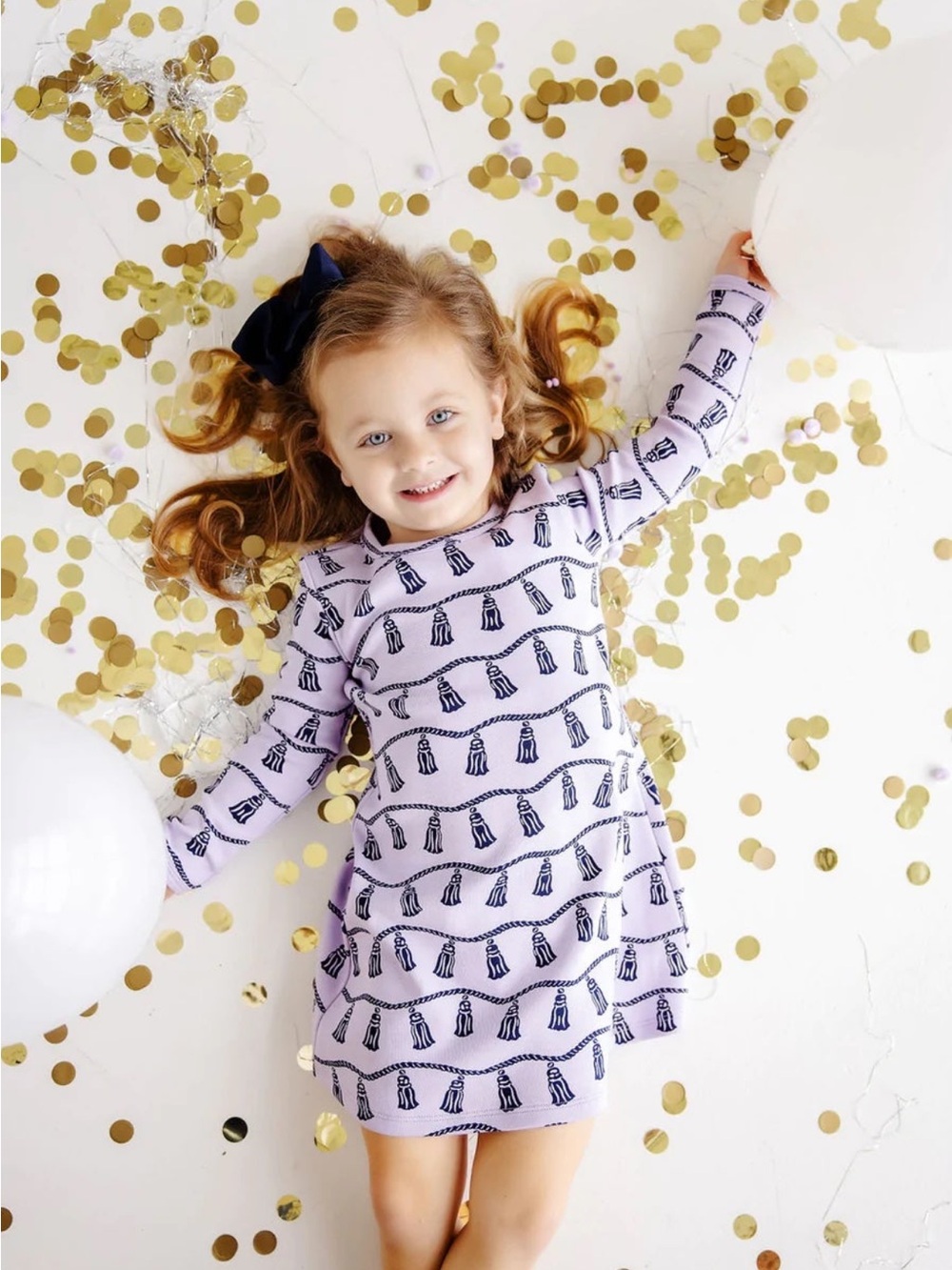 Beaufort Bonnet Long Sleeve Polly Play Dress in Missy Todd Tassel Size 3T New